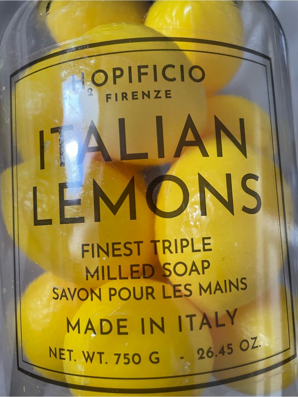 HOPIFICIO Firenze Italian Lemons Soap Jar - Bright Yellow